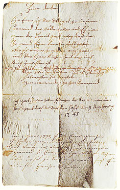 Beschluss Dorfgemeinde Dürstelen, 1744