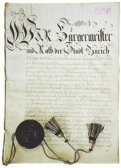 Gemeinde- und Einzugsbrief Aussersihl, 1787